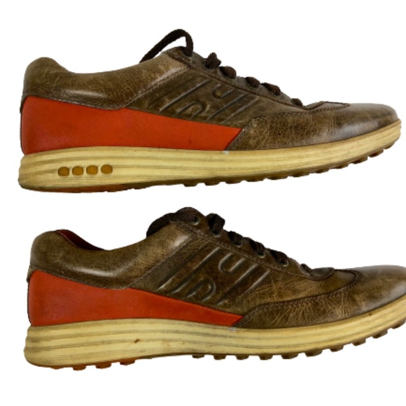 Ecco Distressed Brown Leather Oxford Shoes main image 8